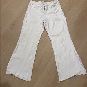Flying Monkey White Distressed Flare Jeans